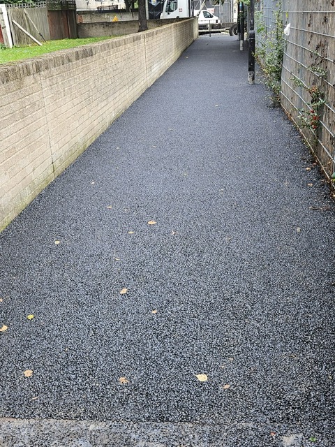Foot path after Tarmacadam work in South London